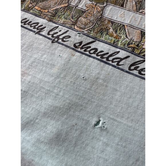 Vintage ‘89 Maine Vacation Land Moose L Single Stitched Faded Aqua T-Shirt - Picture 4 of 8